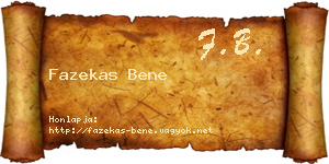 Fazekas Bene névjegykártya
