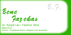 bene fazekas business card